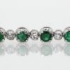 Emerald Diamond 18 Karat White Gold Bracelet 4.20 Carat Diamonds and Emeralds open