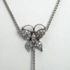 Diamond Butterfly Necklace Drop Pearl 18 Karat #3