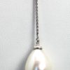 Diamond Butterfly Necklace Drop Pearl 18 Karat #2