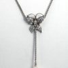 Diamond Butterfly Necklace Drop Pearl 18 Karat