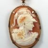 Antique Fine Cameo Pendant Necklace depicting Ares- God of War 14K Yellow Gold #3