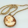 Antique Fine Cameo Pendant Necklace depicting Ares- God of War 14K Yellow Gold #5