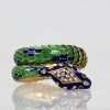 Enamel Articulated Snake Serpent Bracelet Diamond Head 18K #6