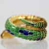 Enamel Articulated Snake Serpent Bracelet Diamond Head 18K #8