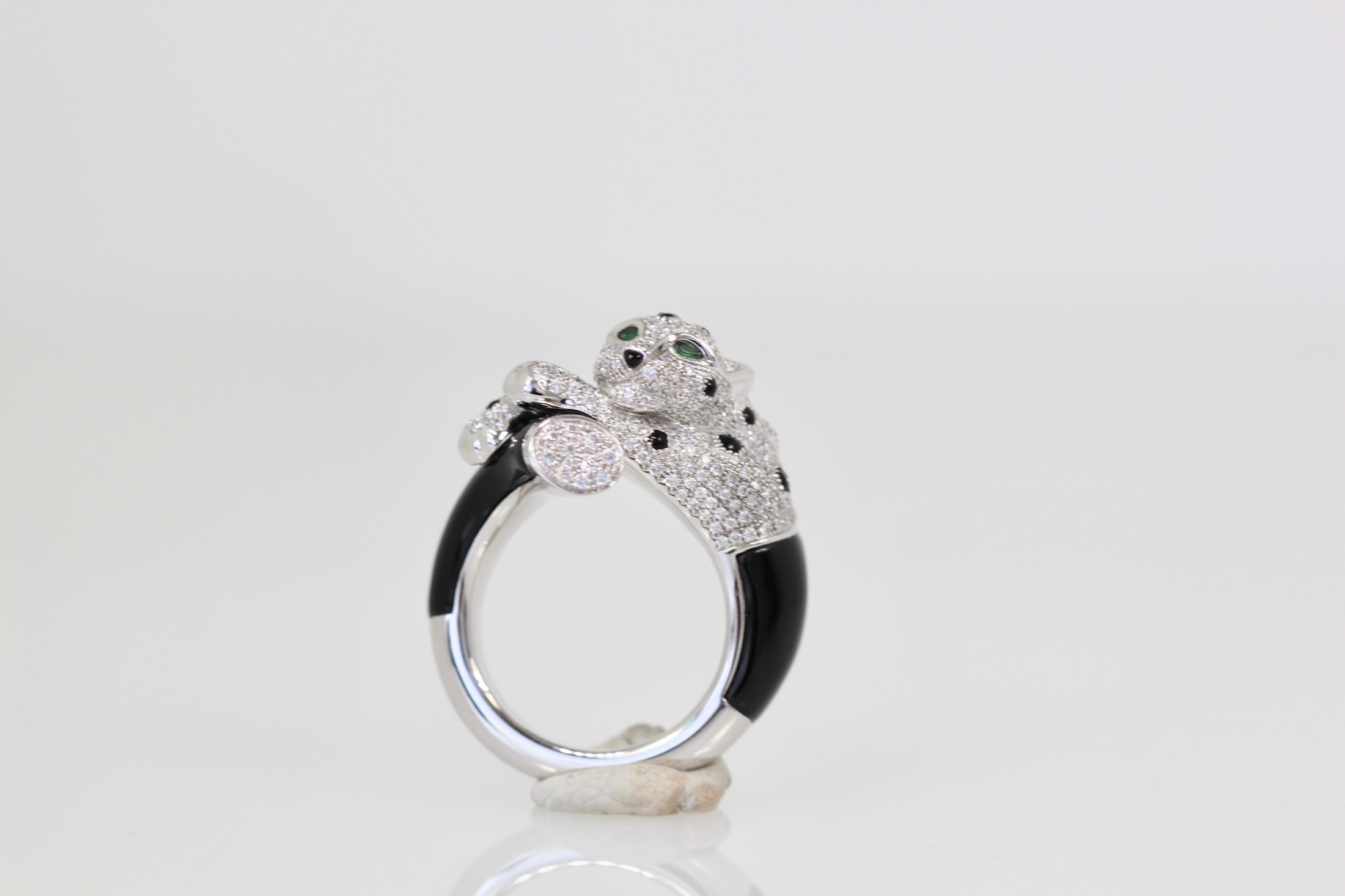Cartier Panthere Diamond, Emeralds, Onyx, Ring size 62 #6