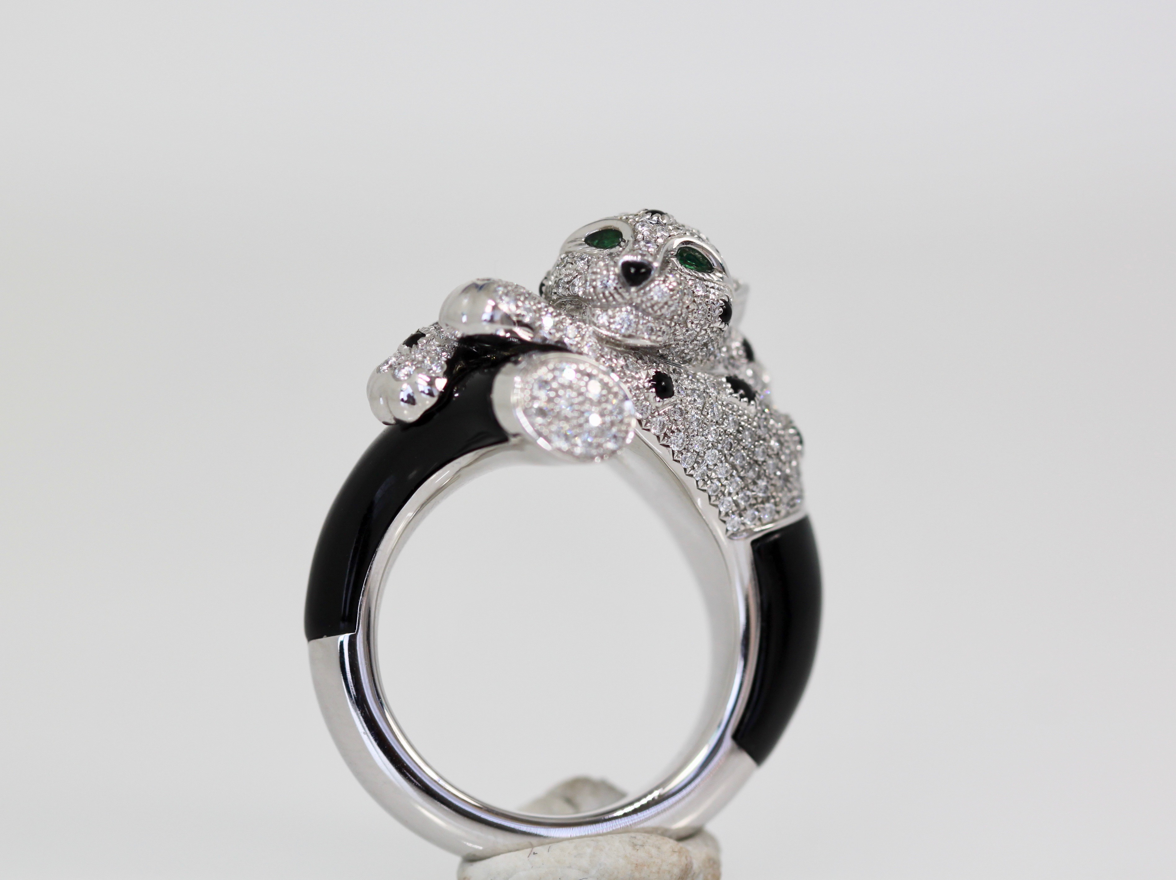 Cartier Panthere Diamond, Emeralds, Onyx, Ring size 62 #7