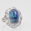 Black Opal Platinum Diamond Ring 4.13 Carats-13