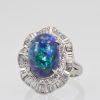 Black Opal Platinum Diamond Ring 4.13 Carats-17