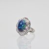 Black Opal Platinum Diamond Ring 4.13 Carats