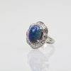 Black Opal Platinum Diamond Ring 4.13 Carats-5