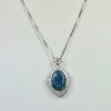 Black Opal Platinum Diamond Pendant - necklace