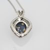 Black Opal Platinum Diamond Pendant - back