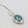 Black Opal Platinum Diamond Pendant - close up