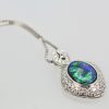 Black Opal Platinum Diamond Pendant - close up #2