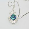 Black Opal Platinum Diamond Pendant - bottom view