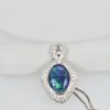 Black Opal Platinum Diamond Pendant