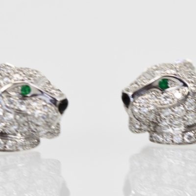 Cartier Diamond Panthere Stud Earrings