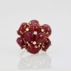 Huge Ruby Cabochon 14K Yellow Gold Ring front