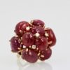 Huge Ruby Cabochon 14K Yellow Gold Ring