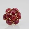 Huge Ruby Cabochon 14K Yellow Gold Ring detail
