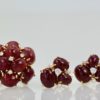 Huge Ruby Cabochon 14K Yellow Gold Ring and earrings #2