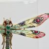Plique à Jour Huge Diamond Gemstone Dragonfly Brooch 18 Karat #5