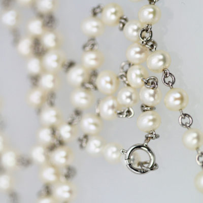 Platinum Seed Pearl Necklace