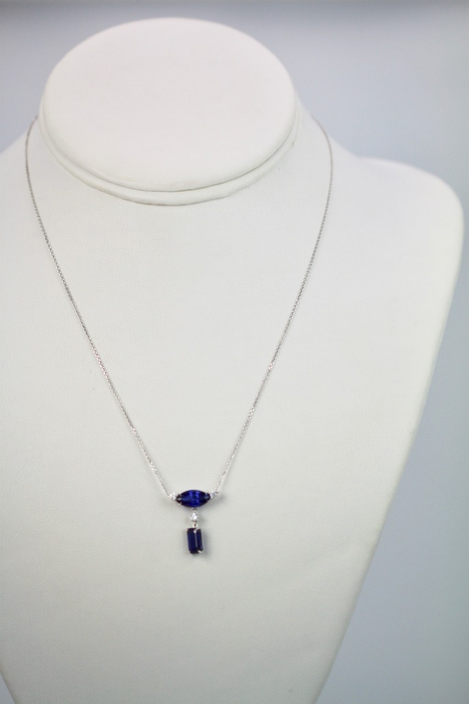 Double Sapphire Diamond Necklace #6