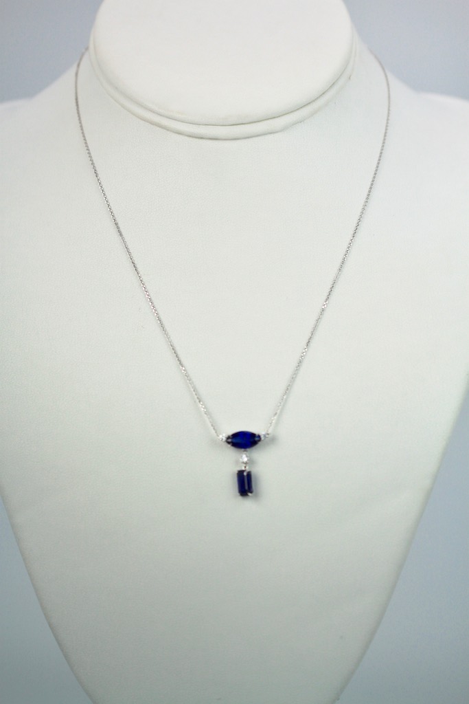 Double Sapphire Diamond Necklace #2