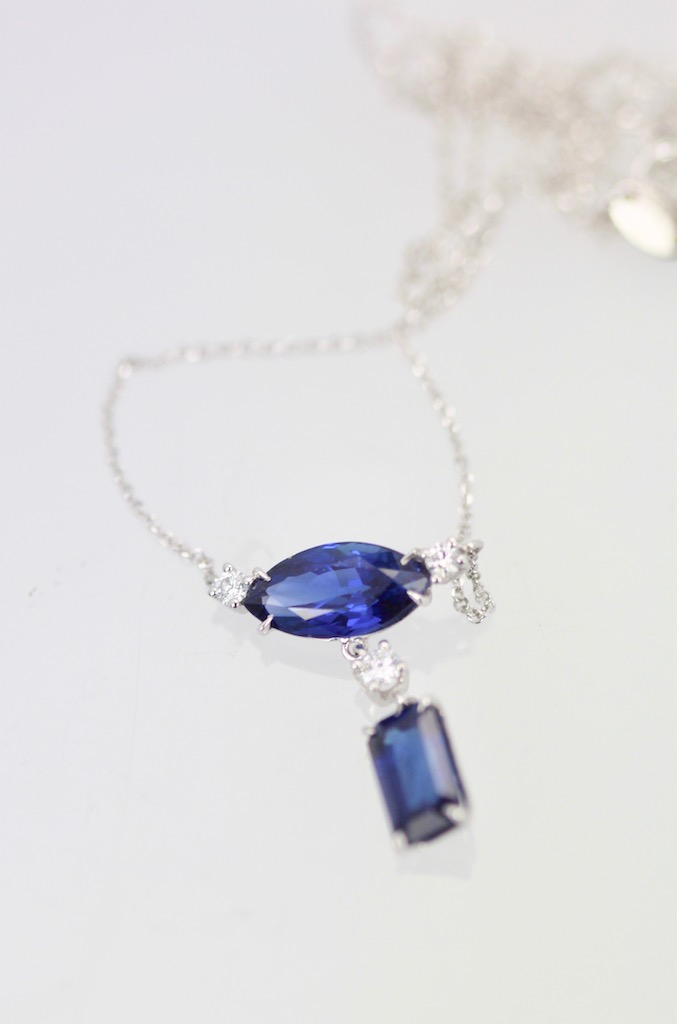 Double Sapphire Diamond Necklace #5