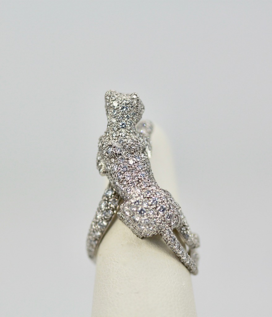 Cartier Diamond Walking Panthere Ring #7