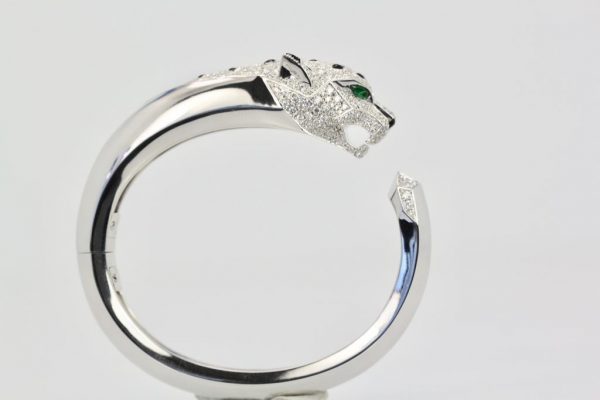 Panthere De Cartier Diamond Head Bracelet Emerald Eyes, Onyx