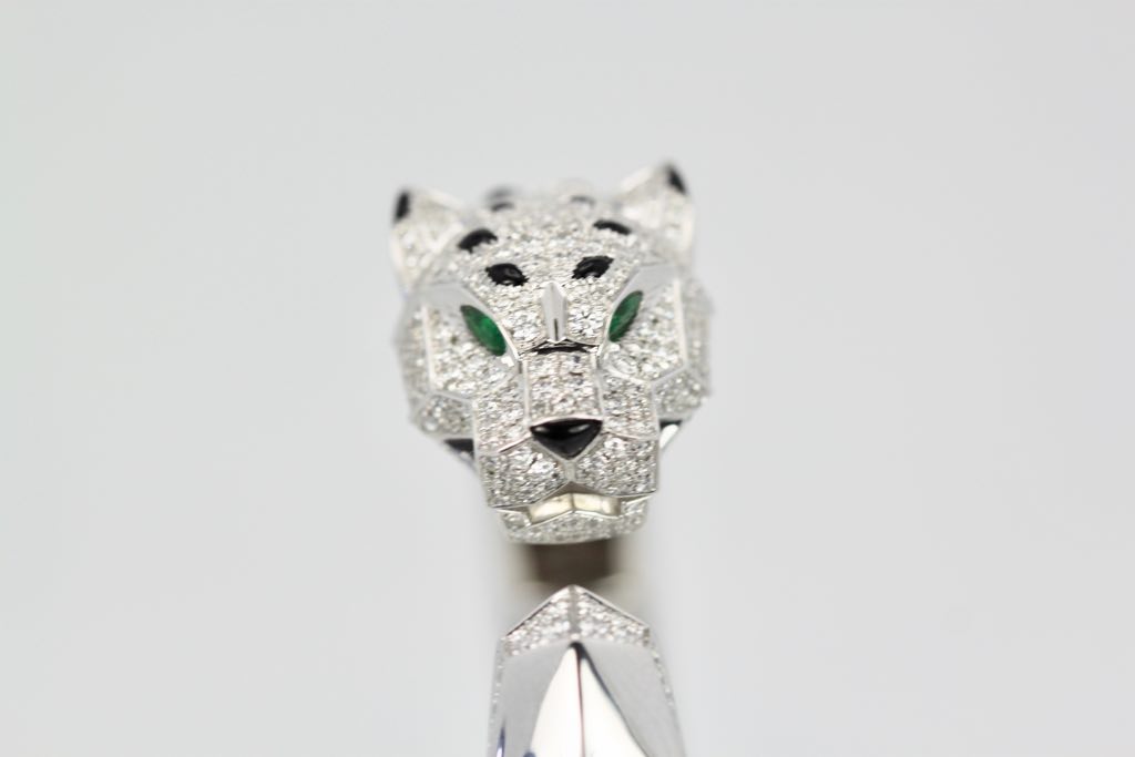 Panthere De Cartier Diamond Head Bracelet Emerald Eyes, Onyx 8