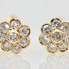 Diamond Flower Earrings 2 Carats 18K