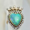 Opal Diamond Crown Ring 18K Rose Gold & Platinum