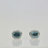 Aquamarine Earrings with a Diamond Surround - set