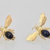 Sapphire Cabochon Fly, Bee, Insect Earrings 18K pair #2