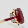 Ruby Diamond Ring with Deco Mount 14K right side
