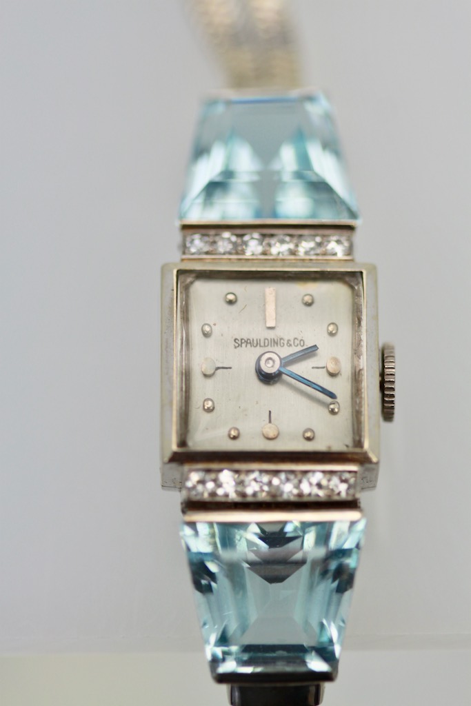 Aquamarine diamond watch cheap