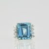 Aquamarine Ring with Diamond side stones #2
