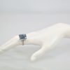 Aquamarine Ring with Diamond side stones #6