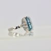Aquamarine Ring with Diamond side stones #5