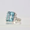 Aquamarine Ring with Diamond side stones #11