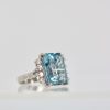 Aquamarine Ring with Diamond side stones #12