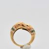 Van Cleef & Arpels Double Swan Ring 18 Karat Emerald Diamond Collar - detail