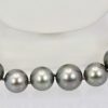 Tahitian South Seas Black Pearl Necklace with Diamond Deco Plaque close up