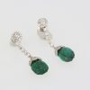 Emerald Fluted Ribbed Diamond Drop Earrings - set #2