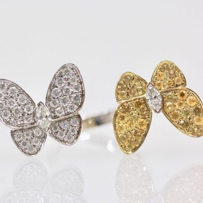 Van Cleef Double Butterfly Ring - close up