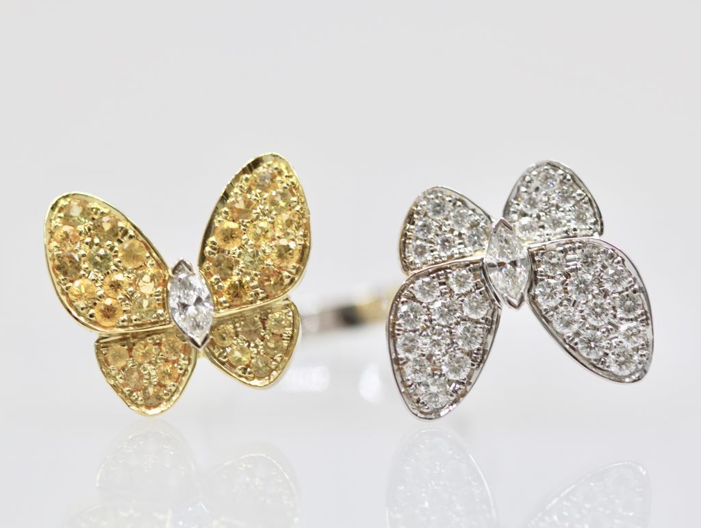 Van Cleef Double Butterfly Ring – detail