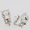 Cartier Diamond Panthere Earrings - front and side #2